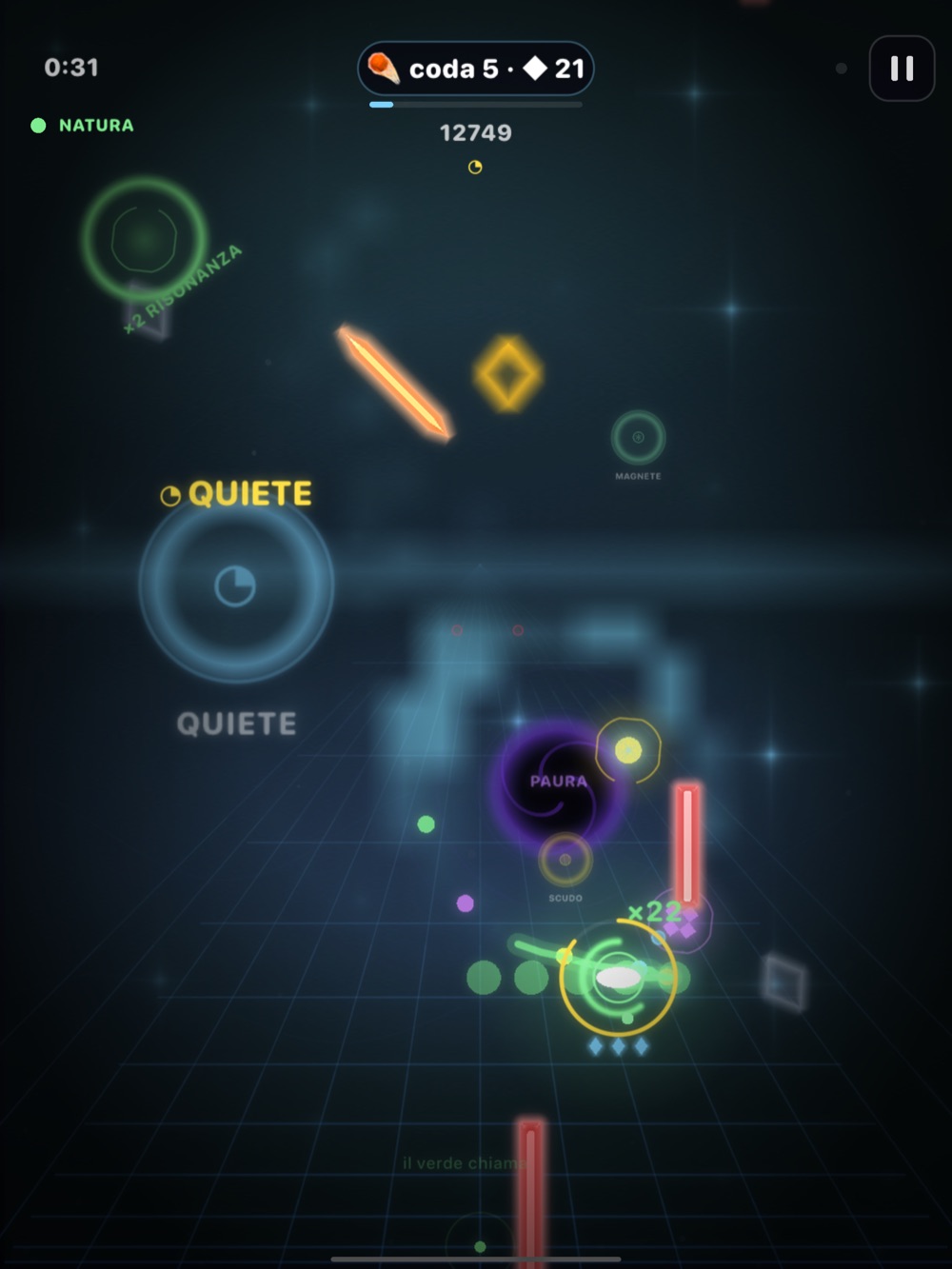 30 Days screenshot: Stillness. An Entity phrase, on a big screen