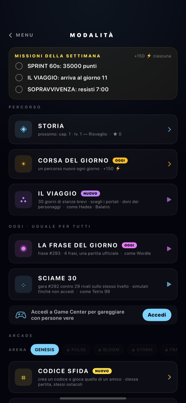 30 Days screenshot: 13 modes. New missions every week